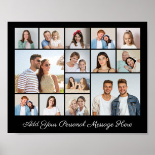 14 Fotocollage Voeg uw eigen groet toe Poster