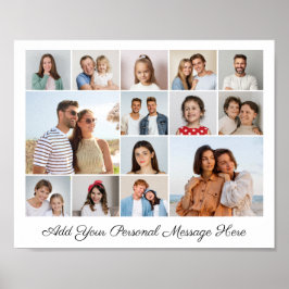 14 Fotocollage Voeg uw eigen groet toe Poster