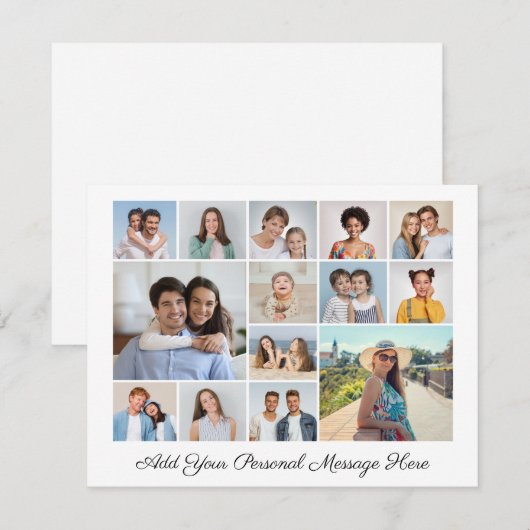 14 Fotocollage Voeg uw eigen Wenskaart toe (Voorkant / Achterkant)