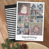 14 Fotokerstkleuter minimalistische zwarte Happy Feestdagenkaart