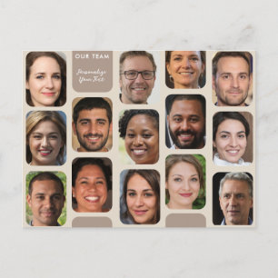 14 foto's maken Classy Taupe Modern Ons team Briefkaart