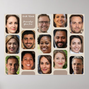 14 foto's maken Classy Taupe Modern Ons team Poster