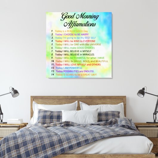 14 Goede ochtendgeluiden - Positief denken C Canvas Afdruk (Insitu (Slaapkamer))