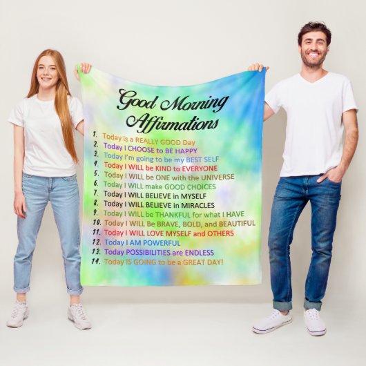 14 Goede ochtendgeluiden - Positief denken Fleece Deken (In situ)