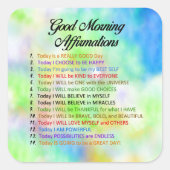 14 Goede ochtendgeluiden - Positief denken Vierkante Sticker (Voorkant)