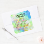 14 Goede ochtendgeluiden - Positief denken Vierkante Sticker (Envelop)