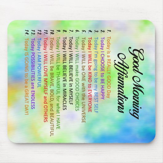 14 Good Morning Affirmations Muismat (Voorkant)