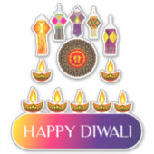 #14.Happy Diwali het lichtfestival van India Sticker (Voorkant)