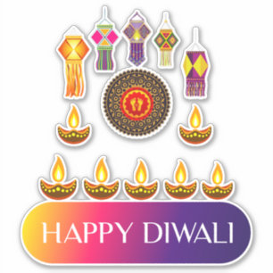 #14.Happy Diwali het lichtfestival van India Sticker