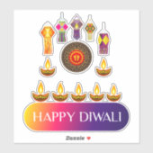 #14.Happy Diwali het lichtfestival van India Sticker (Vel)