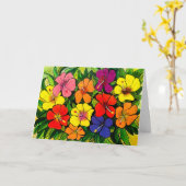 14 - Hibiscus Kleur Bloemen Kaart (Gele Bloem)