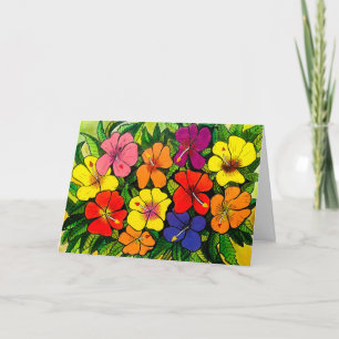 14 - Hibiscus Kleur Bloemen Kaart