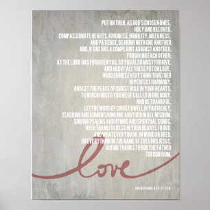 14-inch x 11-inch Colossians 3:12-17 Poster
