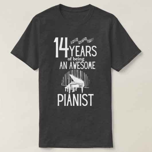 14 jaar als geweldige pianistTShirt 1 T-shirt (Design voorkant)