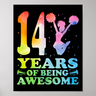 14 Jaar Awesome Cheerleading Girl 14e V Poster