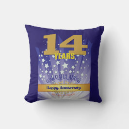 14 Jaar CUSTOM NAAM 12 Stap Jubileum Groot Nummer Kussen