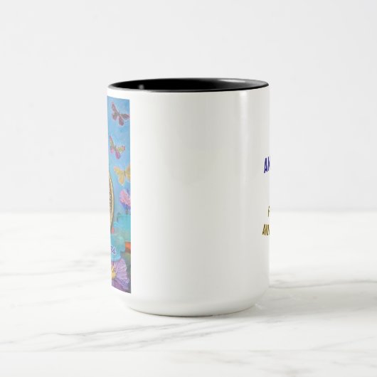 14 Jaar CUSTOM NAME AA Vlinders Bloemen Mok (Midden)