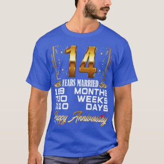 14 jaar gehuwd Funny 14th Wedding Jubileum T-shirt