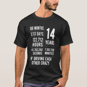 14 Jaar Getrouwd Grappige 14e Huwelijksverjaardag T-shirt