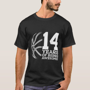 14 JAAR GEWELDIGE BASKETBAL 14E VERJAARDAG T-SHIRT