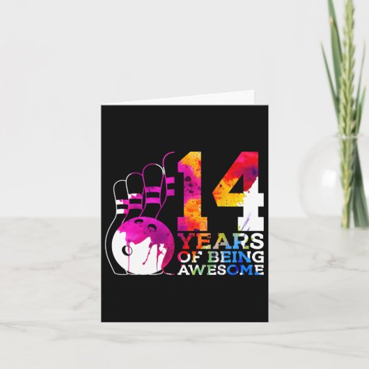 14 jaar Geweldige bowling 14e verjaardag Kaart (Voorkant)