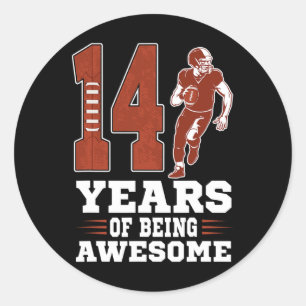 14 jaar Geweldige Boy 14th Birthday Voetbal Ronde Sticker