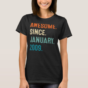 14 jaar Geweldige sinds 1 januari 2009 14e geboort T-shirt