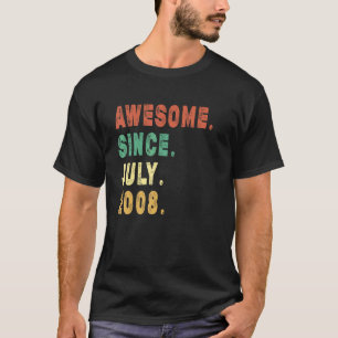 14 jaar Geweldige sinds juli 2008 14e verjaardag T-shirt