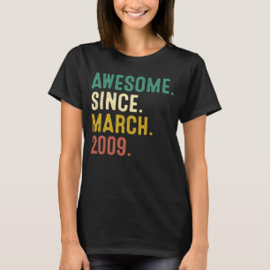 14 jaar Geweldige sinds maart 2009 14e geboorte T-shirt