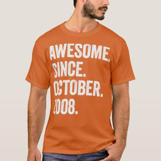 14 jaar Geweldige sinds oktober 2008 14e geboorte T-shirt