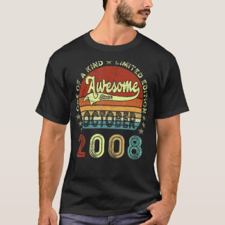 14 jaar Geweldige sinds oktober 2008 14e geboorte T-shirt