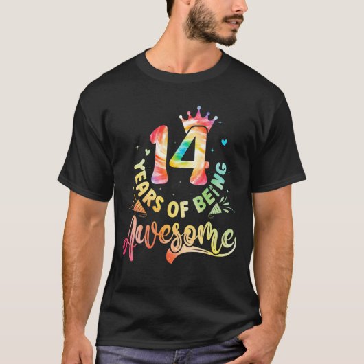14 jaar Geweldige viering 14e verjaardag T-shirt (Voorkant)