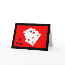 14 jaar is een groot iets! jubileumkaart