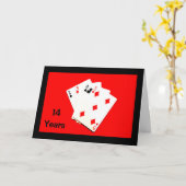 14 jaar is een groot iets! jubileumkaart kaart (Gele Bloem)