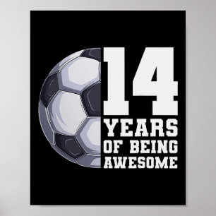 14 Jaar Jong En Geweldig Jongens Voetbal 14e Verja Poster