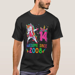 14 jaar oud 14e verjaardag Unicorn Dabbing Girl Pa T-shirt