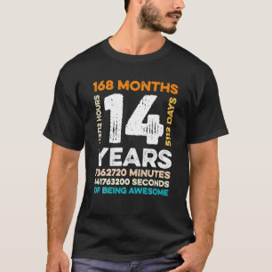 14 jaar oud 168 maanden Geweldige 14e T-shirt