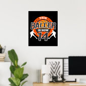 14 jaar oud Basketball Kind Gift Son Poster (Thuiskantoor)