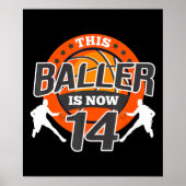 14 jaar oud Basketball Kind Gift Son Poster (Voorkant)