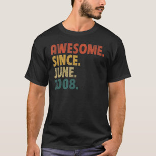 14 jaar oud cadeau Geweldige sinds juni 2008 14e g T-shirt