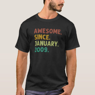 14 jaar oud Geweldige sinds januari 2009 14e geboo T-shirt
