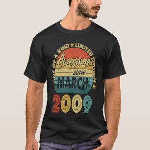 14 jaar oud Geweldige sinds maart 2009 14e verjaar T-shirt