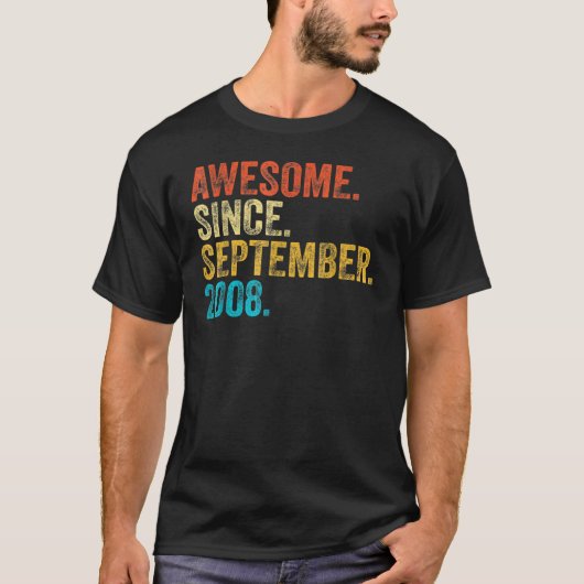 14 jaar oud Geweldige sinds september 2008 14e ver T-shirt (Voorkant)