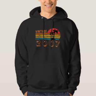 14 jaar oud Gift Boy Girl  2007 Retro 14th Hoodie