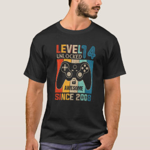 14 jaar oud Jongen Niveau 14 Geweldige 2008 geopen T-shirt