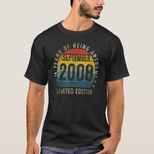 14 jaar oud september 2008 14e verjaardag t-shirt