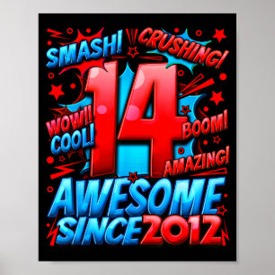 14 jaar oud voor jongens 14e verjaardag jongen 14 poster