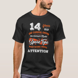 14 jaar oude behoedzame eigenaar 14e verjaardag t-shirt