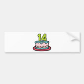 14 jaar oude Birthday Cake Bumpersticker (Voorkant)