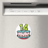 14 jaar oude Birthday Cake Magneet (Insitu (Vaatwasser))